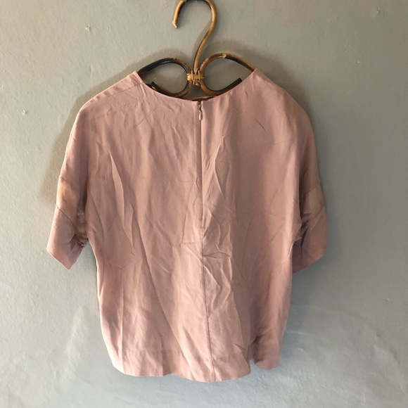 Collection of Style (COS) 100% silk tawny short sleeve blouse size small - Picture 6 of 8